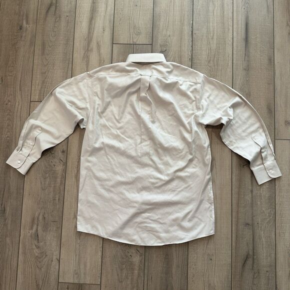 Roundtree & Yorke Gold Label Shirt Mens 22x31 Non Iron Ez Wash White Gold Button - Picture 6 of 6